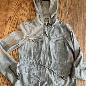 Light gray jean utility jacket